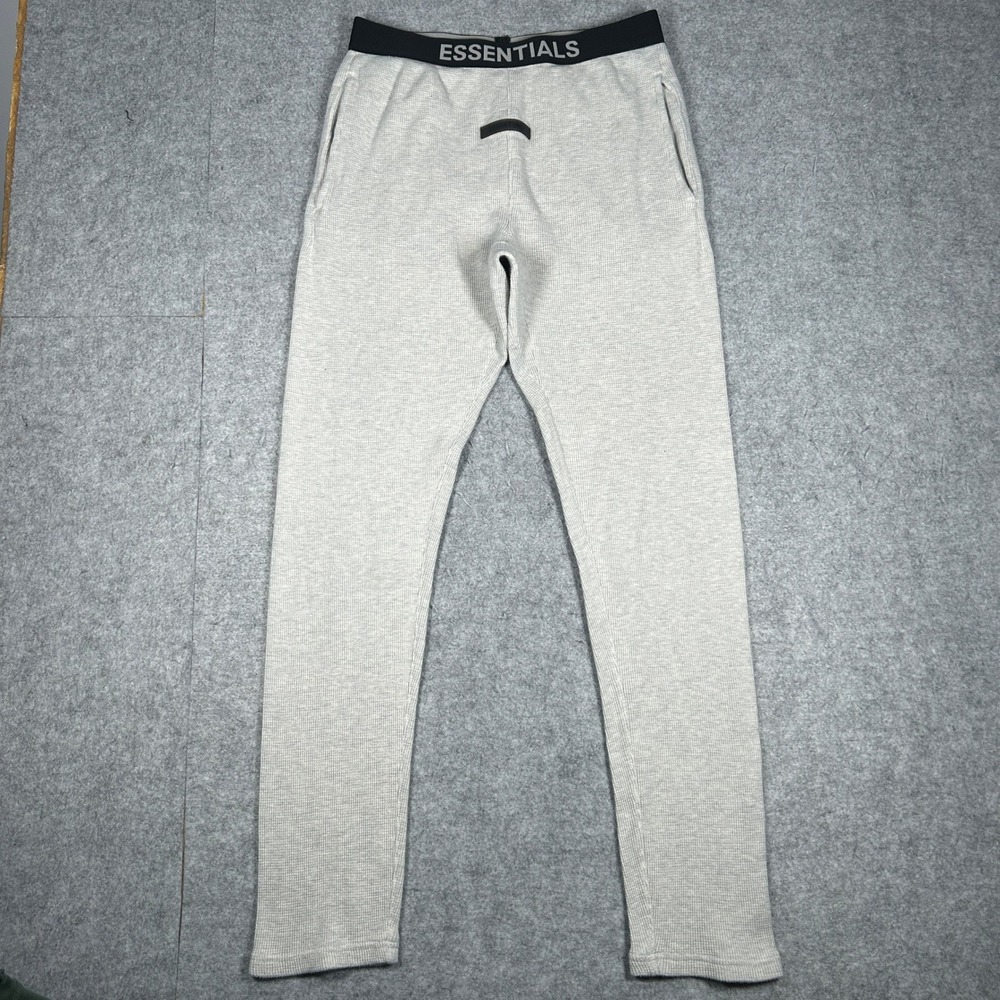 Fear of God Essentials Pants Mens S Gray Thermal Waffle Lounge Streetwear